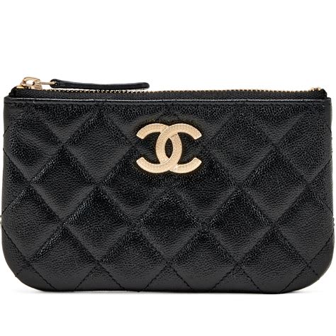 chanel o case black caviar|Chanel Quilted Caviar O.